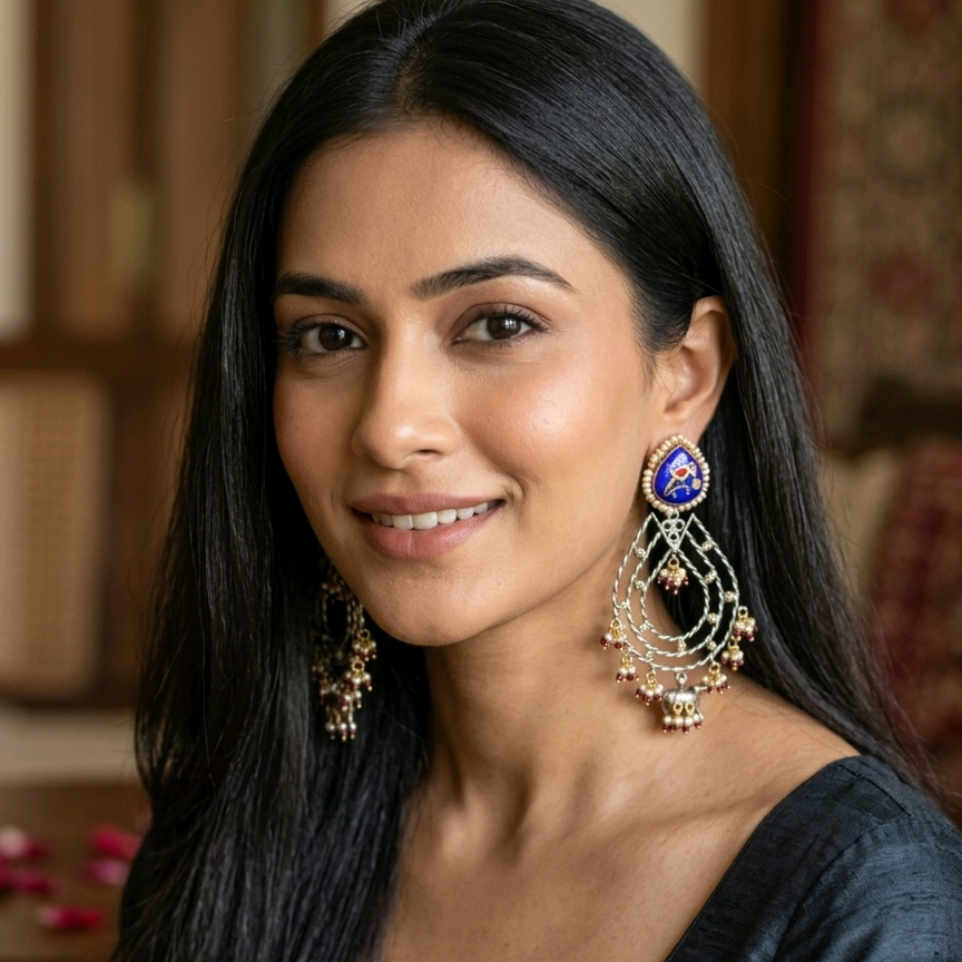  Fusion Blue Statement Earrings